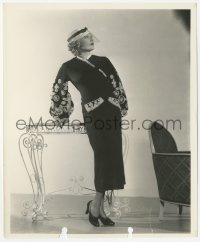 2h055 AFTER THE DANCE 8.25x10 still 1935 Thelma Todd modeling navy matelasse crepe by Lippman!