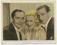 2h009 DESIGN FOR LIVING color 8x10 still 1933 Miriam Hopkins between Gary Cooper & Fredric March!