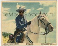 2h022 LONE RANGER color 8x10 still #3 1956 best close up of masked hero Clayton Moore riding Silver!
