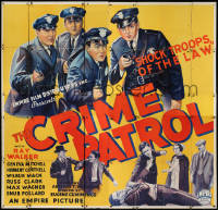 2k006 CRIME PATROL 6sh 1936 fantastic stone litho of four uniformed policemen with guns drawn!