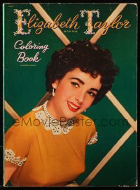 2k025 ELIZABETH TAYLOR softcover book 1952 cool coloring book with artwork by Lee Lunzer!