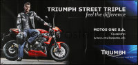 2k039 TRIUMPH 50x105 Swiss commercial poster 2000s Street Triple motorcycle, feel the difference!
