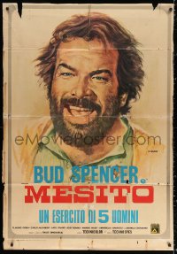 2k258 5-MAN ARMY Italian 1p 1970 great Casaro art of Bud Spencer, written by Dario Argento, rare!