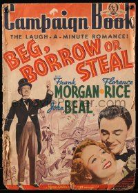 2k090 BEG BORROW OR STEAL pressbook 1937 Frank Morgan, Florence Rice & John Beal, includes herald!