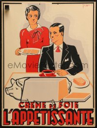 2k021 CREME DE FOIE L'APPETISSANTE 12x16 Belgian advertising poster 1920s liver pate art by Coene!
