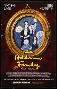 2k115 ADDAMS FAMILY stage play WC 2010 cool framed artwork portrait of the creepy family!