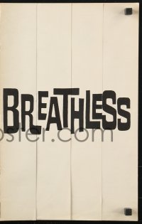 2k089 A BOUT DE SOUFFLE pressbook 1961 Jean-Luc Godard, Breathless, Jean Seberg, Jean-Paul Belmondo