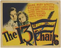 2m001 13TH CHAIR TC 1937 Madge Evans & Thomas Beck, but no clairvoyant Dame May Whitty, ultra rare!
