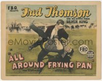 2m008 ALL AROUND FRYING PAN TC 1925 cowboy Fred Thomson slamming bad guy to the ground, rare!