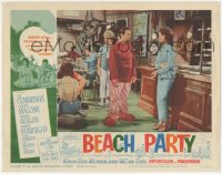2m293 BEACH PARTY LC #1 1963 sexy Annette Funicello & Morey Amsterdam in wacky pajamas at party!
