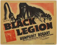 2m019 BLACK LEGION TC 1936 Humphrey Bogart, great art of hooded Ku Klux Klan-like man, ultra rare!