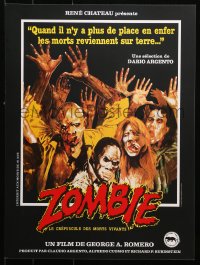2p055 DAWN OF THE DEAD French 16x21 1983 George Romero, cool different zombie artwork!