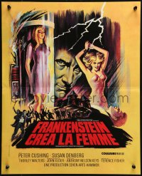 2p063 FRANKENSTEIN CREATED WOMAN French 17x21 1967 cool art of Peter Cushing & sexy Susan Denberg!