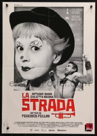 2p073 LA STRADA French 17x24 R2018 Federico Fellini, Anthony Quinn, clown Giulietta Masina!