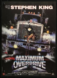2p078 MAXIMUM OVERDRIVE French 16x22 1987 directed by Stephen King, Emilio Estevez, cool art!