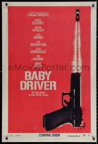 2r091 BABY DRIVER teaser DS 1sh 2017 Ansel Elgort in the title role, Spacey, James, Jon Bernthal!