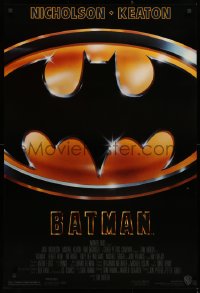 2r094 BATMAN 1sh 1989 directed by Tim Burton, cool image of Bat logo, new credit design!