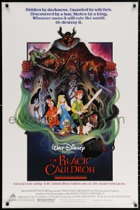 2r122 BLACK CAULDRON advance 1sh 1985 first Walt Disney CG, cool fantasy art by Paul Wenzel!