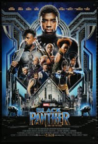2r128 BLACK PANTHER advance DS 1sh 2018 Chadwick Boseman in the title role as T'Challa and top cast!