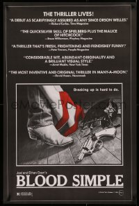 2r140 BLOOD SIMPLE 24x37 1sh 1984 directed by Joel & Ethan Coen, cool film noir gun artwork!