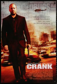 2r205 CRANK DS 1sh 2006 Amy Smart, cool image of Jason Statham on street w/gun!