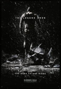 2r227 DARK KNIGHT RISES teaser DS 1sh 2012 Tom Hardy as Bane, cool image of broken mask in the rain!