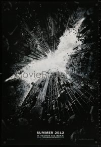 2r226 DARK KNIGHT RISES teaser DS 1sh 2012 image of Batman's symbol in broken buildings!