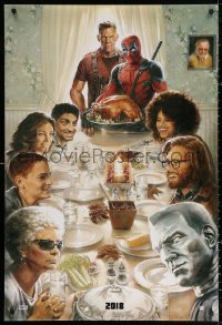2r241 DEADPOOL 2 teaser DS 1sh 2018 wacky parody art of Norman Rockwell's Freedom from Want!