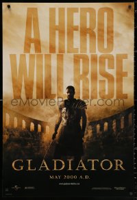 2r350 GLADIATOR teaser DS 1sh 2000 a hero will rise, Russell Crowe, directed by Ridley Scott!