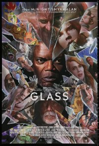 2r351 GLASS DS 1sh 2019 M. Night Shyamalan, Alex Ross art of Jackson, McAvoy & Willis!