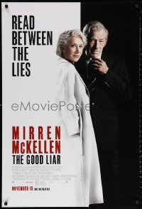 2r362 GOOD LIAR advance DS 1sh 2019 Helen Mirren, Ian McKellen, read between the lies!