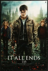 2r393 HARRY POTTER & THE DEATHLY HALLOWS PART 2 teaser DS 1sh 2011 Radcliffe, cast image, it ends!