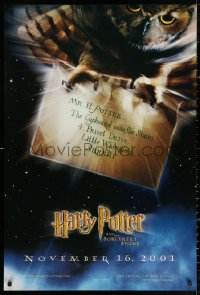 2r403 HARRY POTTER & THE PHILOSOPHER'S STONE teaser DS 1sh 2001 Hedwig the owl, Sorcerer's Stone!