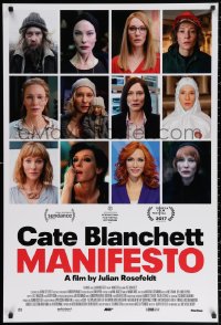 2r587 MANIFESTO 1sh 2017 Julian Rosefeldt, many different portraits of Cate Blanchett!