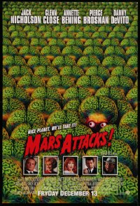 2r589 MARS ATTACKS! int'l advance 1sh 1996 directed by Tim Burton, great image of brainy aliens!