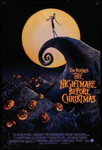 2r645 NIGHTMARE BEFORE CHRISTMAS DS 1sh 1993 Tim Burton, Disney, great Halloween horror image!