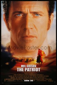 2r667 PATRIOT advance DS 1sh 2000 huge close up portrait image of Mel Gibson over American flag!