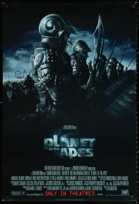 2r685 PLANET OF THE APES style B int'l advance DS 1sh 2001 Tim Burton, great image of huge ape army!