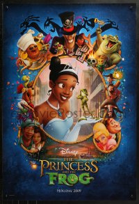 2r703 PRINCESS & THE FROG advance DS 1sh 2009 art of bayou characters on blue background!