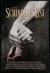 2r763 SCHINDLER'S LIST DS 1sh 1993 Steven Spielberg World War II classic, Best Picture!