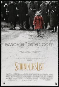 2r762 SCHINDLER'S LIST advance DS 1sh R2018 Steven Spielberg WWII classic, the Girl in the Red Coat!
