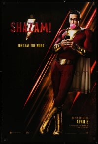 2r776 SHAZAM teaser DS 1sh 2019 full-length Zachary Levi in the title role, just say the word!