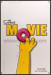 2r784 SIMPSONS MOVIE advance DS 1sh 2007 classic Groening art of Homer Simpson w/donut!