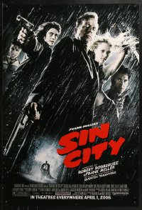 2r787 SIN CITY advance DS 1sh 2005 graphic novel by Frank Miller, cool image of Bruce Willis & cast