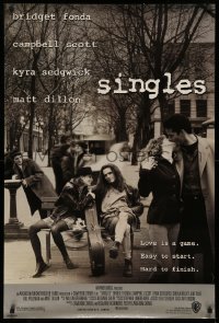 2r794 SINGLES 1sh 1992 Cameron Crowe, Bridget Fonda, Matt Dillon, Kyra Sedgwick!