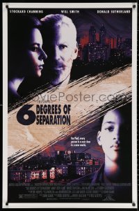 2r795 SIX DEGREES OF SEPARATION 1sh 1993 Donald Sutherland, Will Smith, Stockard Channing!