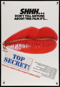 2r901 TOP SECRET int'l 1sh 1984 Val Kilmer in Zucker Bros. James Bond spy spoof, zipped lips!