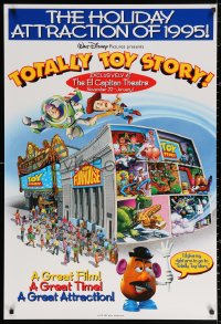 2r903 TOTALLY TOY STORY 1sh 1995 cool art of Woody, cast and funhouse at The El Capitan Theatre!
