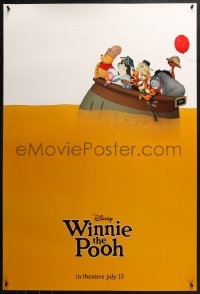 2r969 WINNIE THE POOH teaser DS 1sh 2011 great art with Tigger, Eeyore & more on sea of honey!