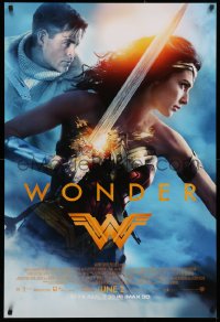 2r977 WONDER WOMAN advance DS 1sh 2017 sexiest Gal Gadot in title role/Diana Prince, Chris Pine